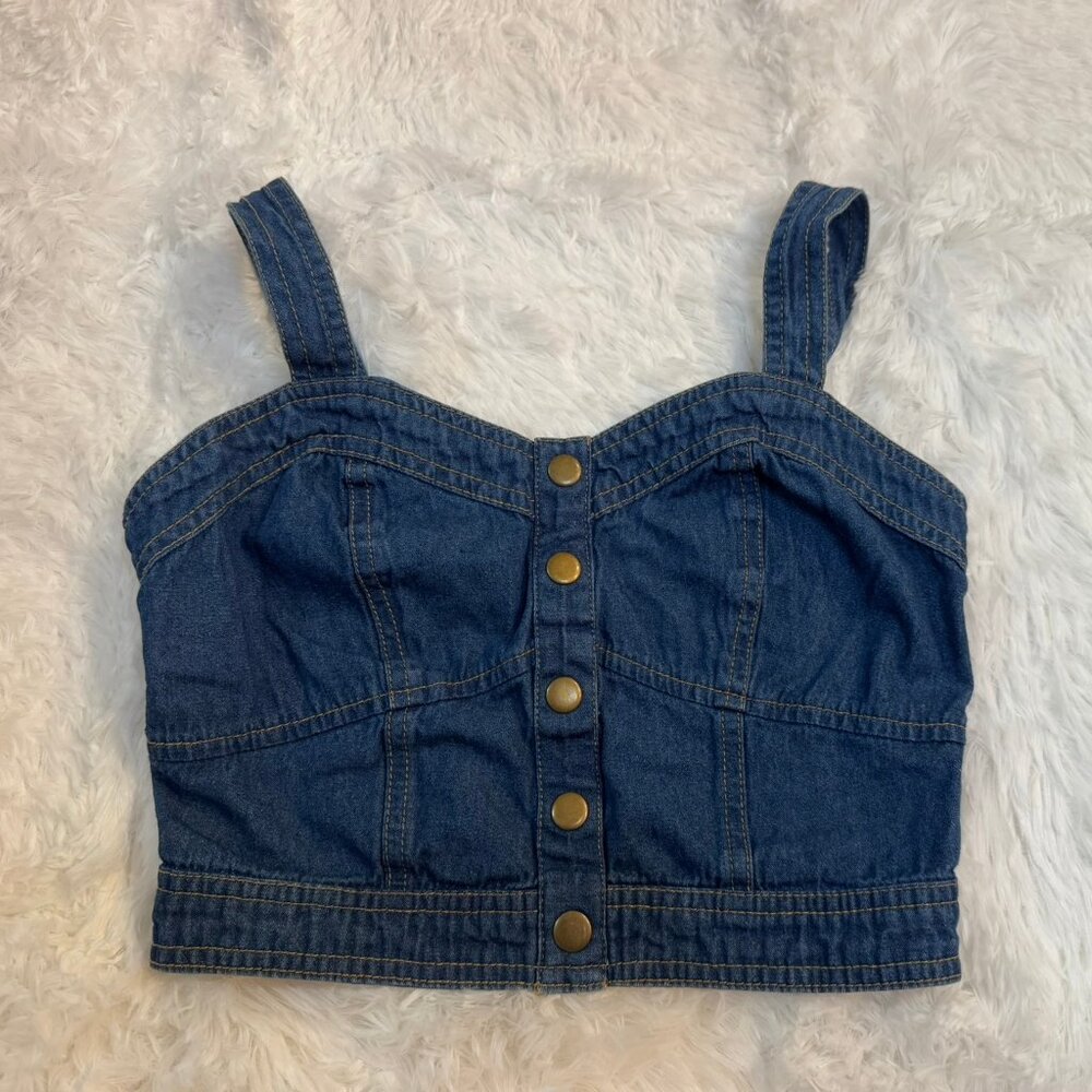 NWOT Japna Denim Crop Top Size M
